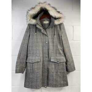 ORVIS Women's Size M‎ Grey / Multi Fleece Lined Hooded Coat. Pre Loved
